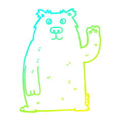 cold gradient line drawing cartoon bear