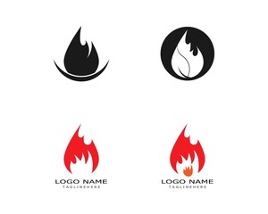 Fire flame Logo Template vector icon Oil, gas and energy logo concept