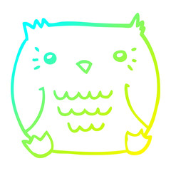 cold gradient line drawing cartoon owl