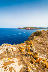 Fototapeta premium Red Peak and Iron Cape in Minorca, Spain.