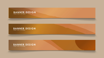 Design abstract banners with wave vectors and wood color gradients