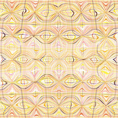 Seamless grunge striped and wavy geometric pattern in yellow,orange,white,black colors