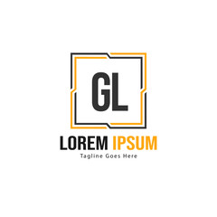 Obraz premium Initial GL logo template with modern frame. Minimalist GL letter logo vector illustration