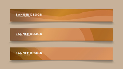 Design abstract banners with wave vectors and wood color gradients