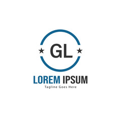 Obraz premium Initial GL logo template with modern frame. Minimalist GL letter logo vector illustration