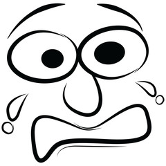 Cartoon faces expressions vector set