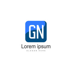 Initial GN logo template with modern frame. Minimalist GN letter logo vector illustration