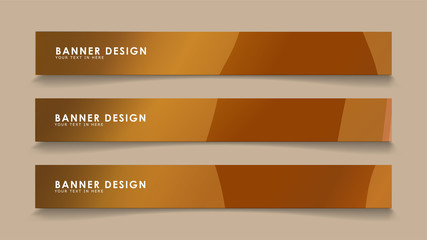 Design abstract banners with wave vectors and wood color gradients
