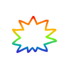 rainbow gradient line drawing cartoon explosion