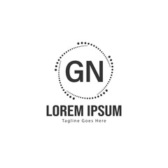 Obraz premium Initial GN logo template with modern frame. Minimalist GN letter logo vector illustration