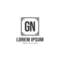Initial GN logo template with modern frame. Minimalist GN letter logo vector illustration