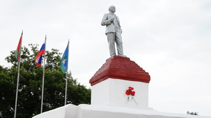 Monument V.I. Lenin on the square in the city of Lebedyan