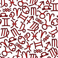 seamless pattern consisting of zodiac signs symbols, graphic resources