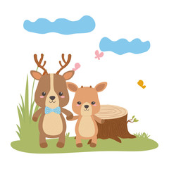 Reindeer and deer cartoon design