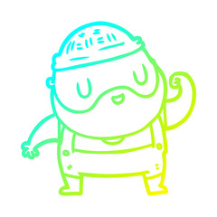 cold gradient line drawing tough fisherman