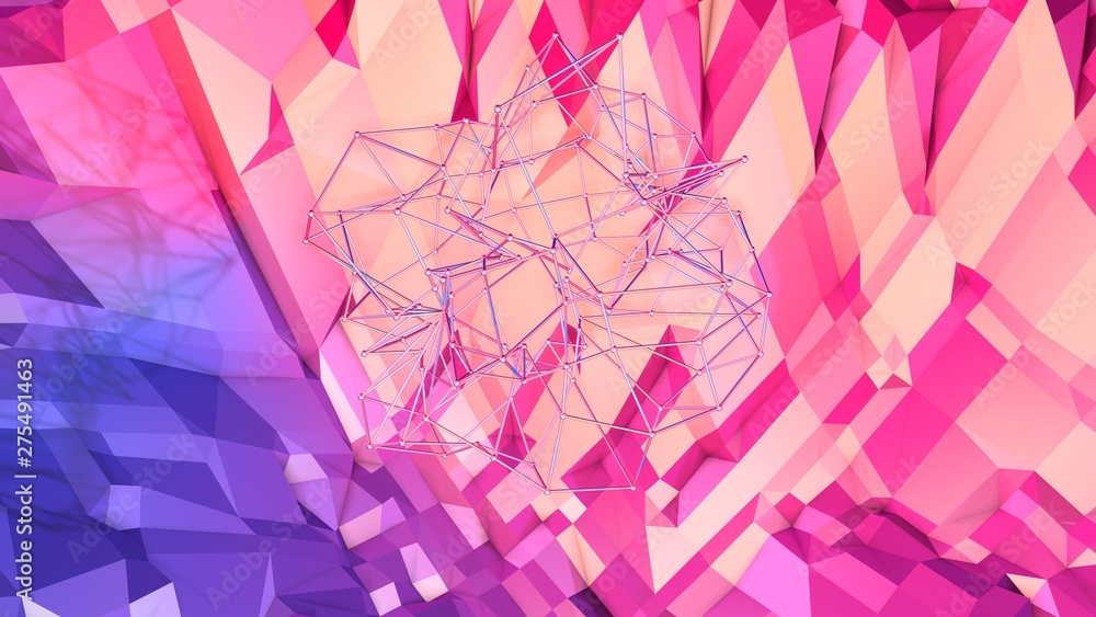 Aufkleber 3d surface as 3d low poly abstract geometric background with modern gradient colors. 58