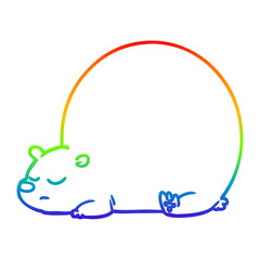 rainbow gradient line drawing cartoon bear