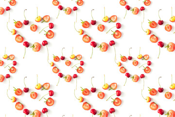 Fresh Raw Organic Seasonal Fruits Berries on a white background