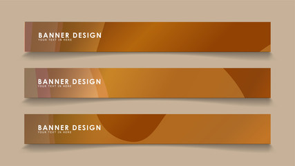 Design abstract banners with wave vectors and wood color gradients