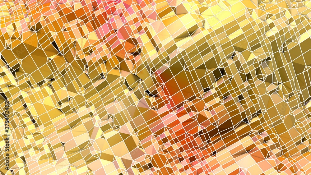 Poster 3d surface as 3d low poly abstract geometric background with modern gradient colors. 1