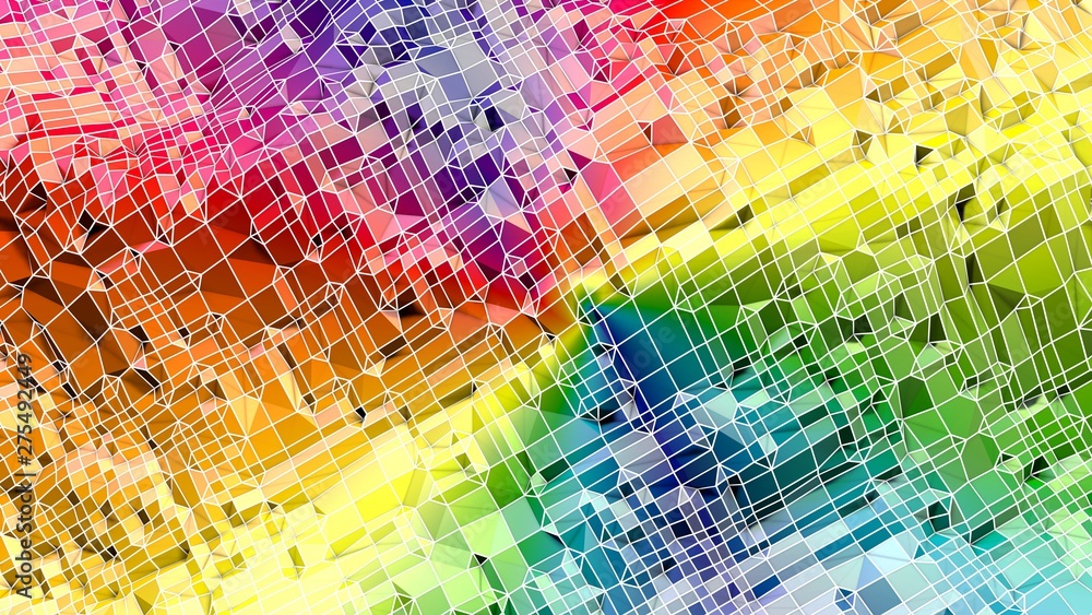 Poster 3d surface as 3d low poly abstract geometric background with modern gradient colors. 5
