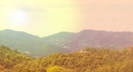 Mountains and light in the morning Beautiful natural landscape in the summer time - Image