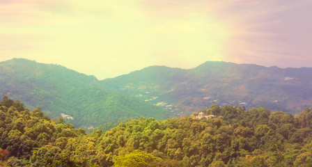 Mountains and light in the morning Beautiful natural landscape in the summer time - Image