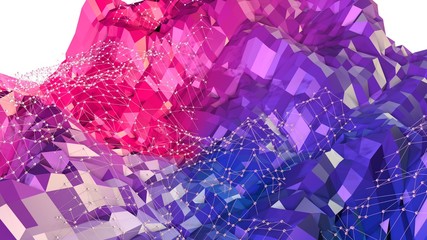 3d surface as 3d low poly abstract geometric background with modern gradient colors, red blue violet 95
