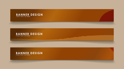 Design abstract banners with wave vectors and wood color gradients