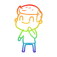 rainbow gradient line drawing cartoon friendly man