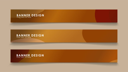 Design abstract banners with wave vectors and wood color gradients