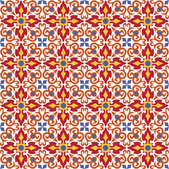 Seamless tiles background in portuguese, spanish, italian style. For wallpaper, backgrounds, decoration for your design, ceramic, page fill and more.