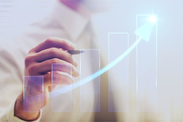 Young business man using mobile