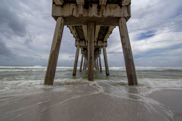 Fototapeta na wymiar topical storm pier