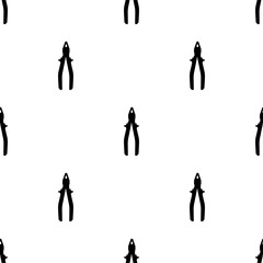 Fototapeta premium Seamless pattern with pliers icon. Repair symbols. Vector illustration for design, web, wrapping paper, fabric, wallpaper.