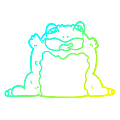 cold gradient line drawing cartoon toad