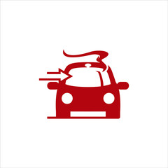 Business logo food delivery fun red car
