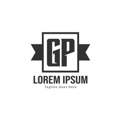 Fototapeta premium Initial GP logo template with modern frame. Minimalist GP letter logo vector illustration