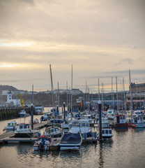 Fototapeta na wymiar Marina and harbour at Scarborough in Yorkshire.