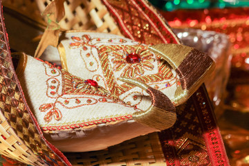 Glittery groom's shoe in Indian wedding