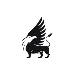 Flat Animal logo griffin the mythical creatures mascot