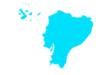 political map of country of ecuador
