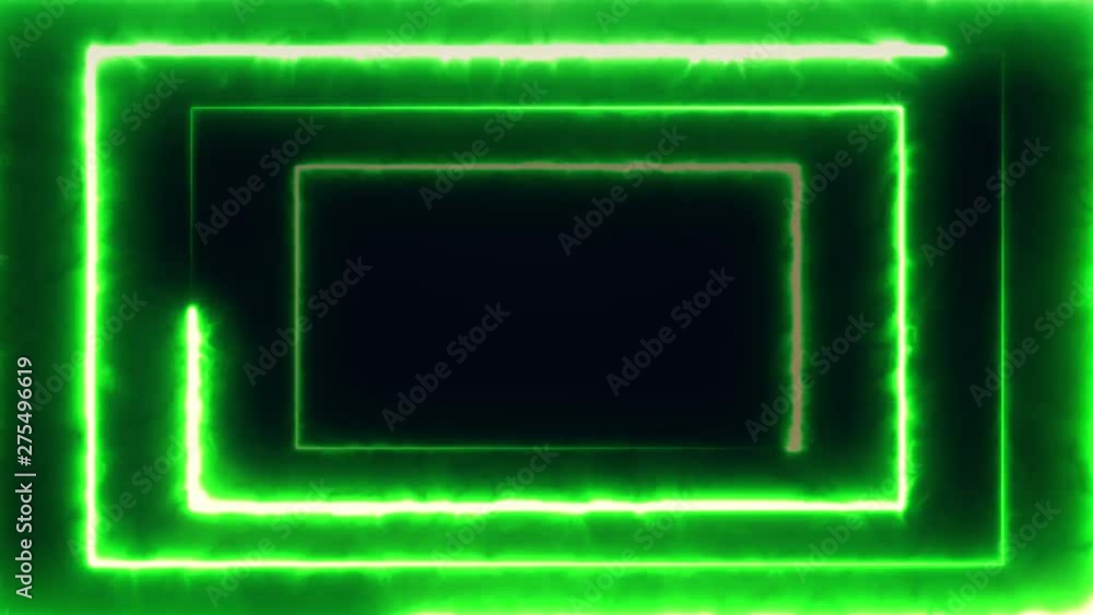 Aufkleber neon bakcground flying through edless glowing rotating neon rectangle creating a tunnel, blue red pi