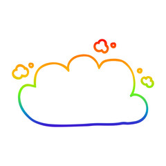 rainbow gradient line drawing cartoon white cloud