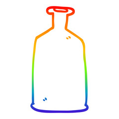 rainbow gradient line drawing cartoon clear glass bottle