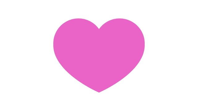 Icon of a pink beating heart on a white background.