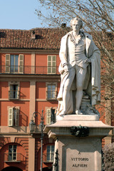 Asti, Piedmont, Italy the monument of Vittorio Alfieri
