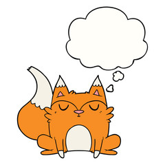 cartoon fox and thought bubble