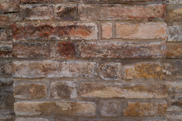 Old worn brick wall texture background. Vintage effect.