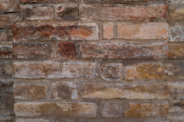 Old worn brick wall texture background. Vintage effect.